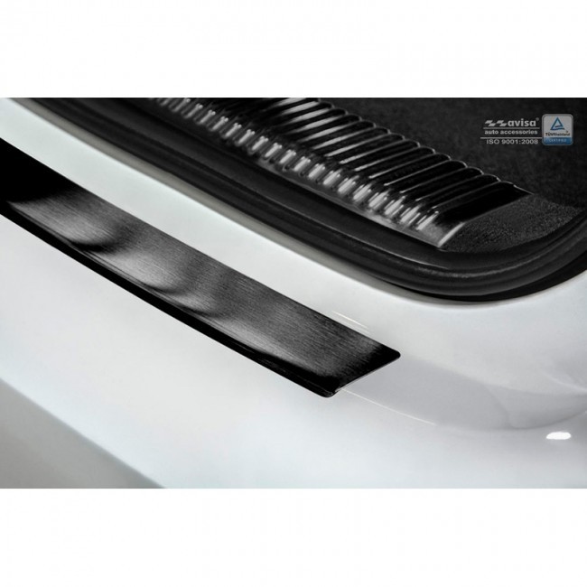 Zwart RVS Achterbumperprotector Audi A6 Avant 2011-