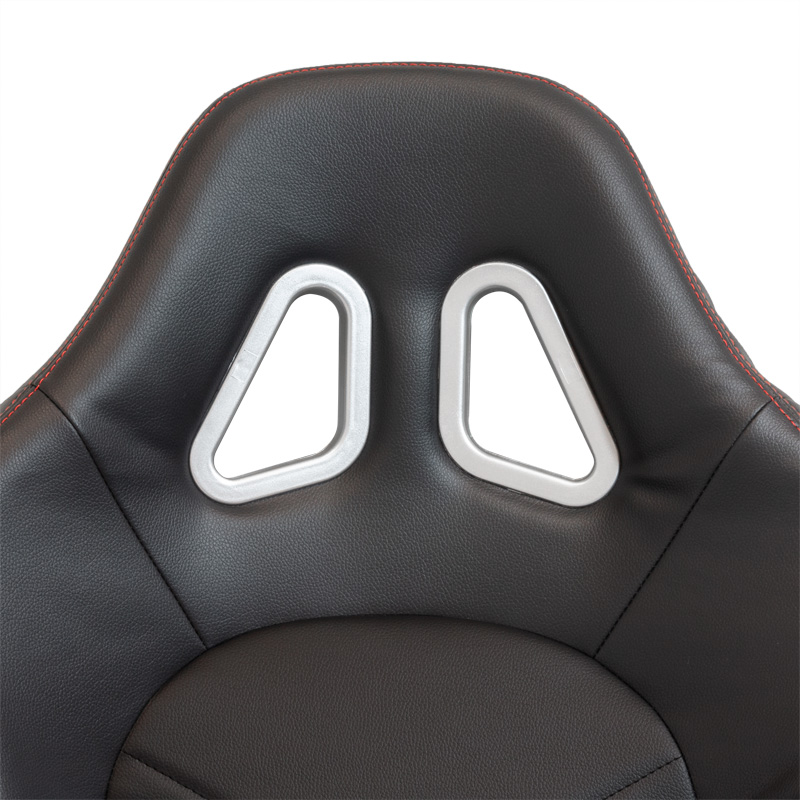 Sport seat Type TN Black PU leather + red stitching