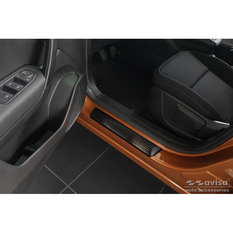 Zwart RVS Instaplijsten  Renault Captur II 2020- & Mitsubishi ASX II 2023- 'Lines' - 4-delig