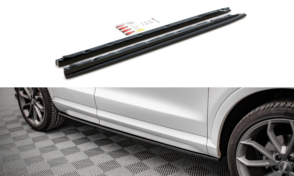 Zijskirts Audi Q3 S-Line 8U FL Maxton Glans Zwart