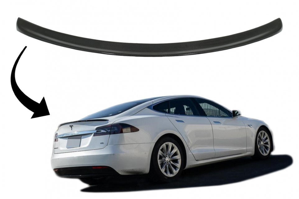 Achterklep Spoiler Tesla Model S Echt Carbon