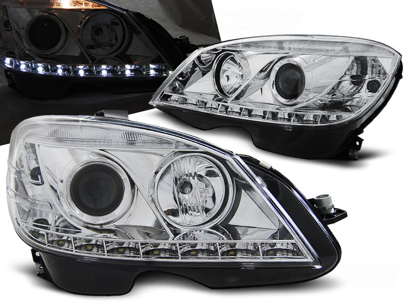 Headlights Mercedes C-Klasse W204 07-11 chome