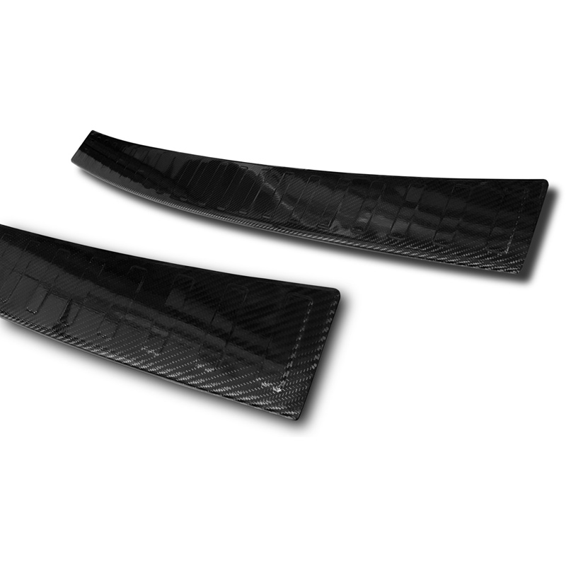 Echt 3D Carbon Achterbumperprotector  Volkswagen Transporter T6 2015- (met achterklep) 'Ribs'