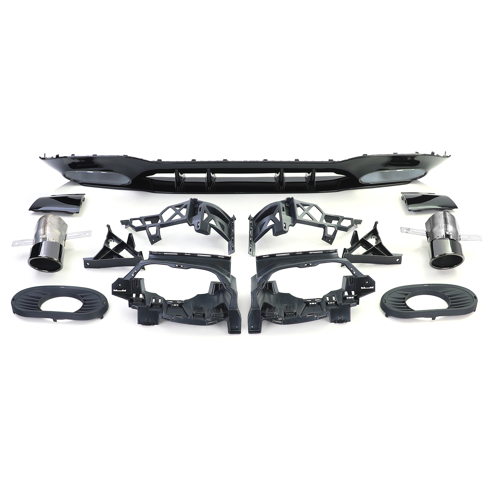 Diffusor Mercedes A klasse W177 A35 Look Glans Zwart Sierstukken