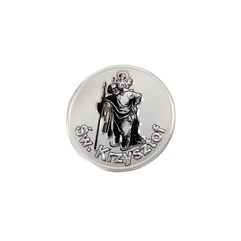 Aluminium Embleem/Logo - St.Christopher / Šw. Krzysztof (PL) - Ø4,7cm