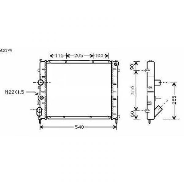 Radiator RENAULT Clio B 98>> 480x441 1.9D +AC