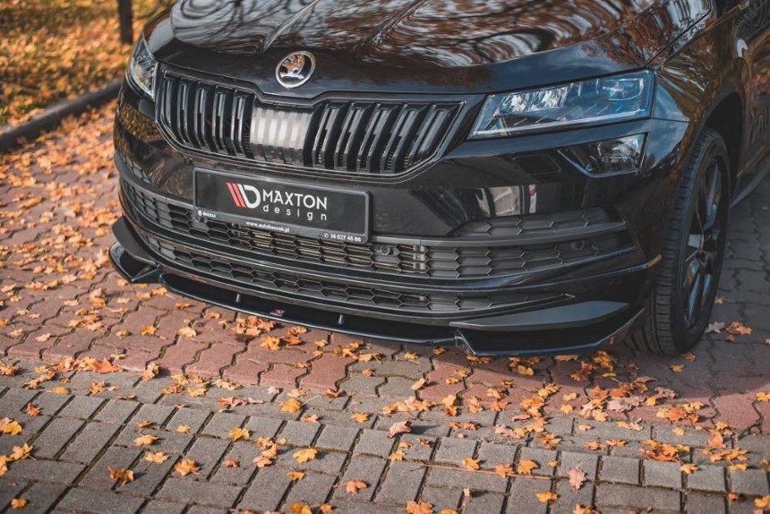 Voorspoiler Skoda Karoq sportline Maxton Design glans zwart