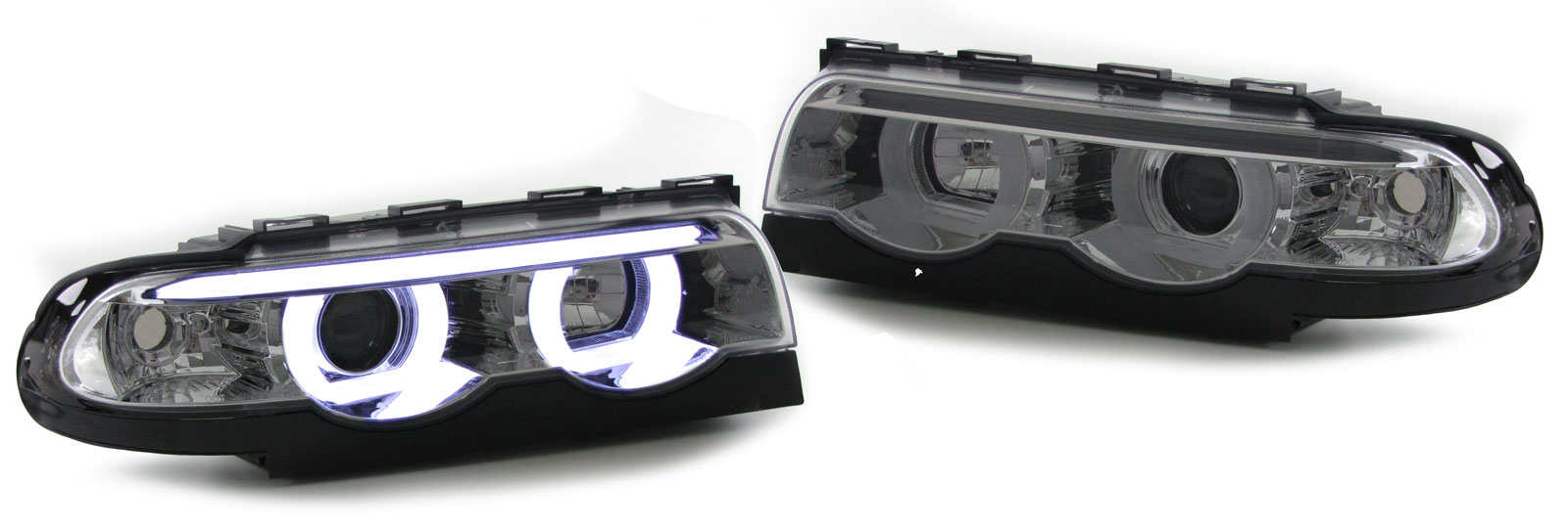 Faros BMW E38 94-01 3D LED Halo Rims Black