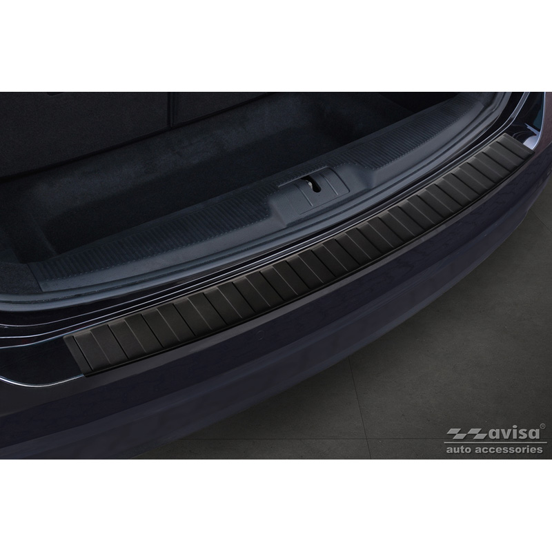 Matzwart RVS Achterbumperprotector  Seat Alhambra & Volkswagen Sharan II 2010- 'Ribs'