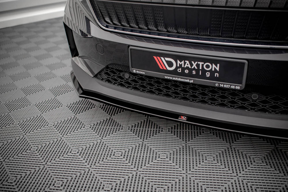 Voorspoiler V.1 Skoda Enyaq IV Maxton Glans Zwart