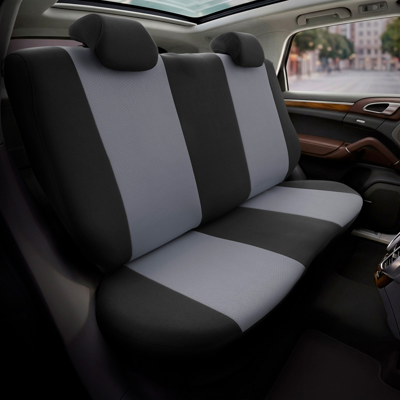 otoM Universele Stoffen Stoelhoezenset 'SelectedFit One' Zwart/Grijs - 10-delig - geschikt voor Side-Airbags