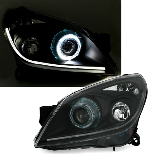 Faros Opel Astra H Dayline Los ojos del Diablo negro