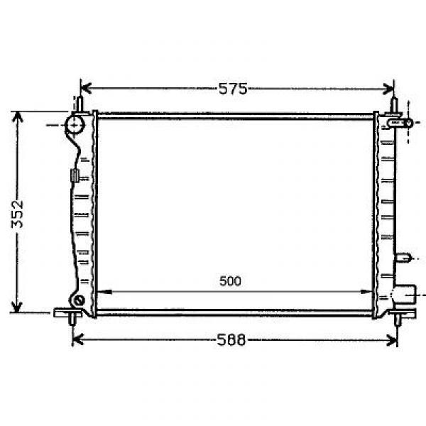 Radiator FIESTA 1.2 16V/1.3 96->> 500x359x28 1.2 16V/1.3