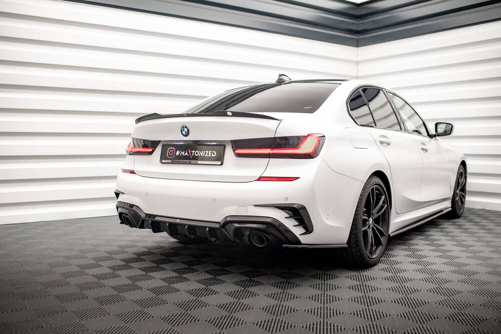 Diffuser BMW 3 Serie M Pakket G20 G21 met Trekhaak Maxton Glans Zwart