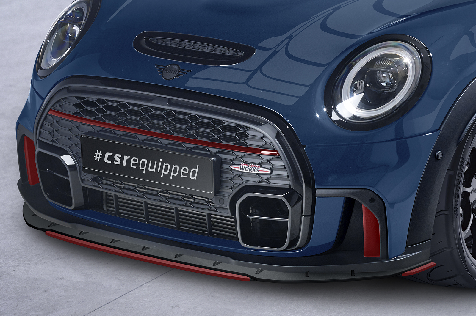 Voorspoiler Mini Cooper JCW F55 F56 F57 CSR Glans Zwart
