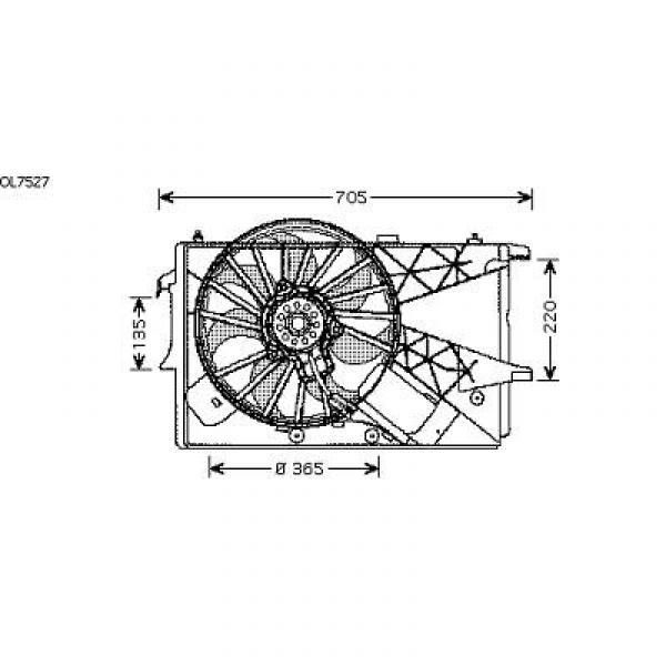 Radiator FAN MERIVA 03-06 1.6-16V/1.8-16V +AC
