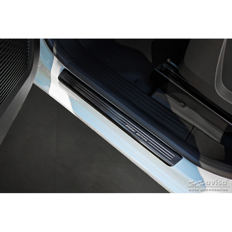 Zwart RVS Instaplijsten  Renault Kangoo III Furgon & Nissan Townstar & Mercedes Citan 2021- - 'Special Edition' - 4-delig