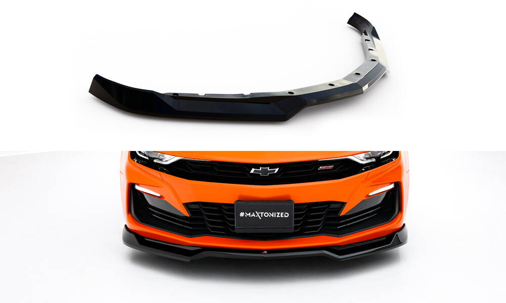Voorspoiler V.1 Chevrolet Camaro SS MK6 Facelift Maxton Glanzend zwart
