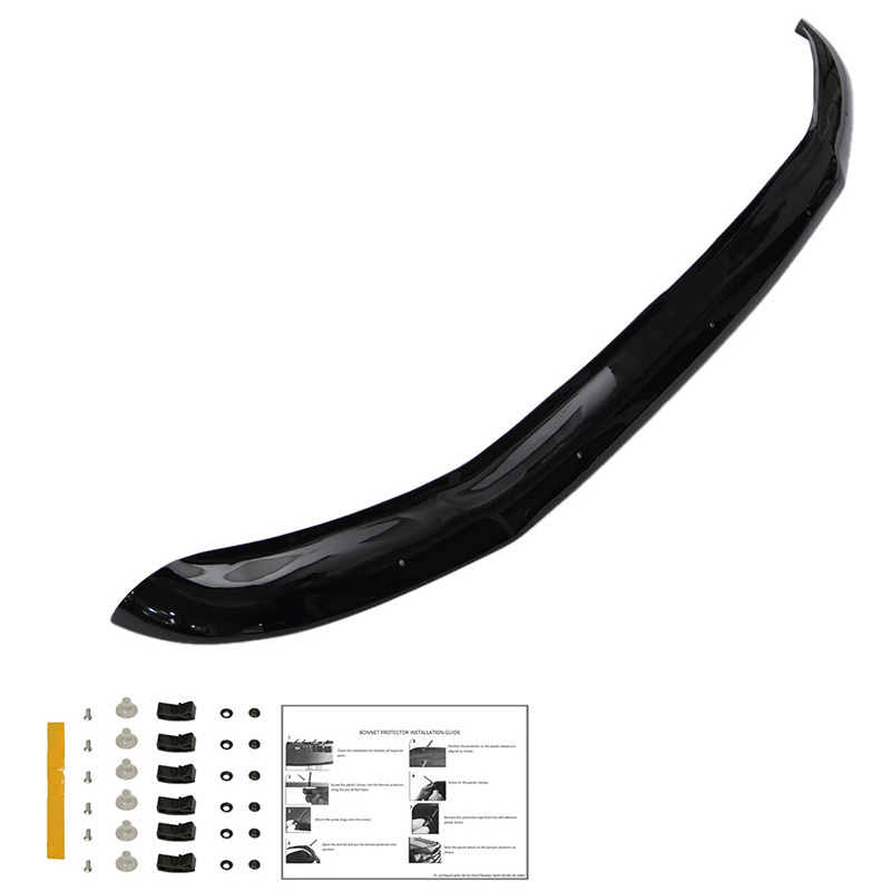 Motorkapbeschermer (steenslagcover)  Volkswagen Transporter T5.1 2010-2015 - Glanzend zwart