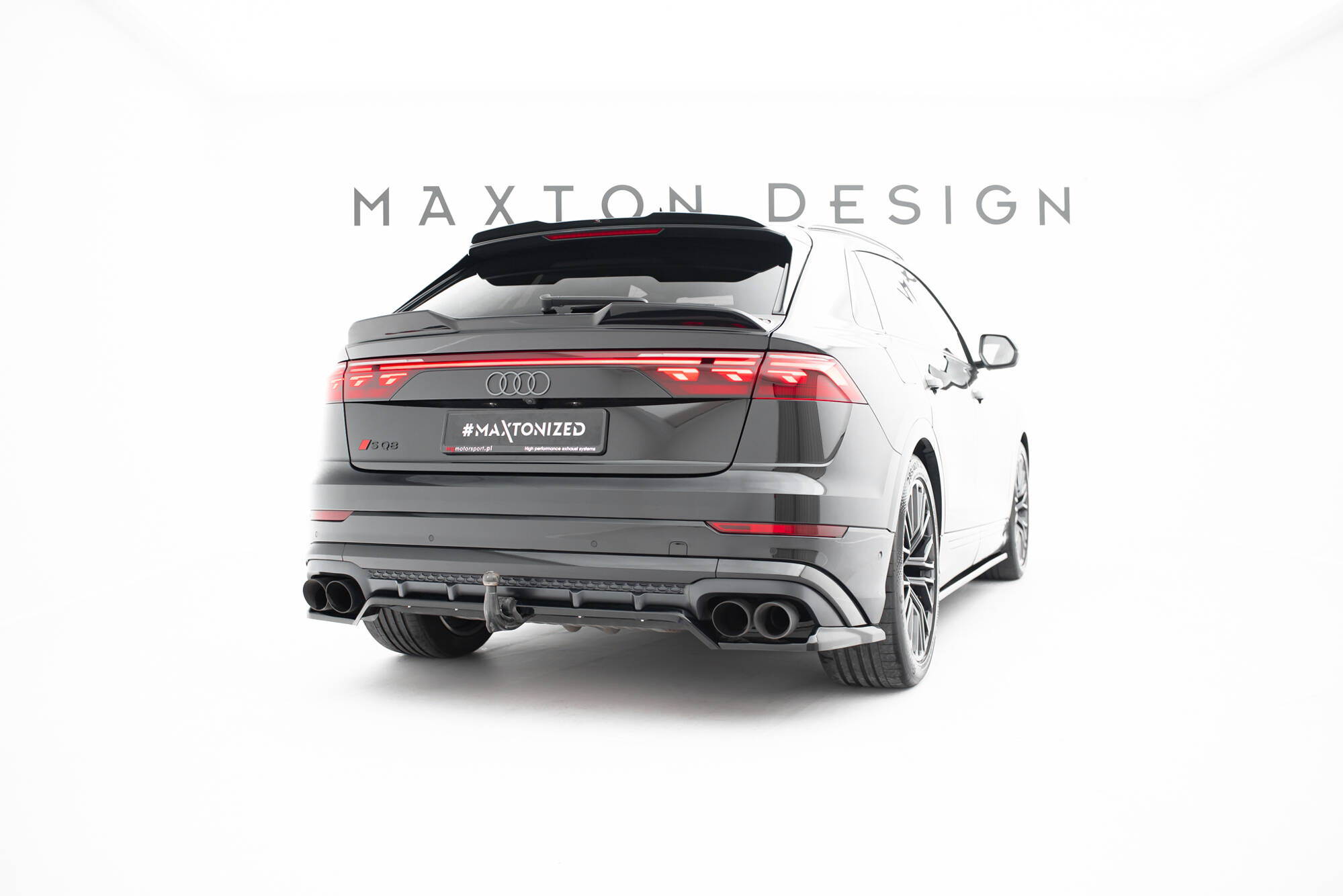 Achter Diffuser V.2 Audi SQ8 / Q8 S-Line MK1 Facelift Maxton Glanzend zwart
