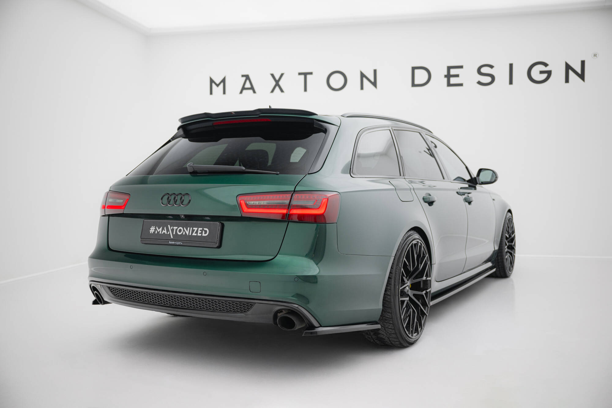 Achterzij Spoilers V.2 Audi A6 S-line / S6 C7 Maxton Glanzend zwart