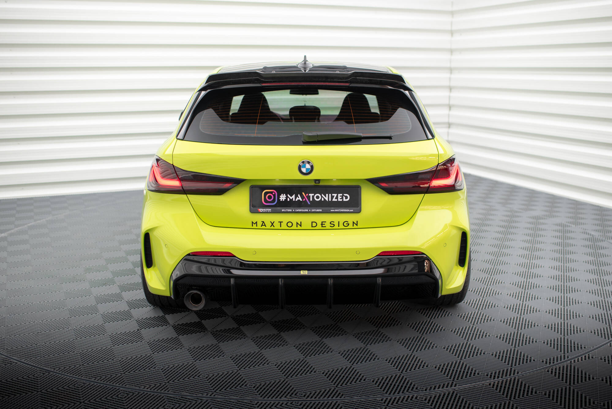 Achter Diffuser V.3 BMW 1 F40 M-Pack Maxton Glanzend zwart