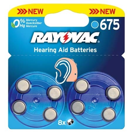 Rayovac 1,45V Batterijen 'HA675' 8pcs