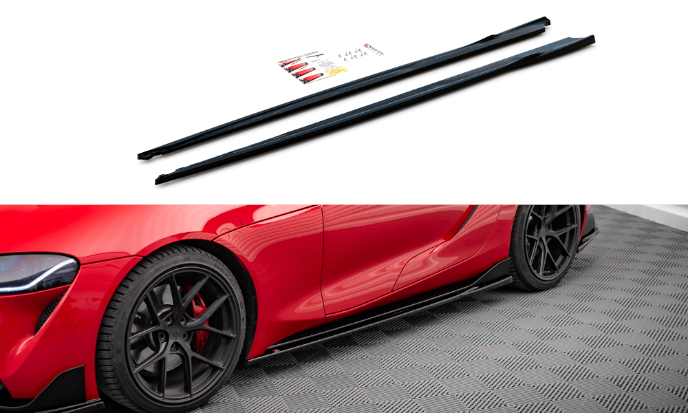 Zijskirts V.3 Toyota Supra MK5 Maxton Glans Zwart
