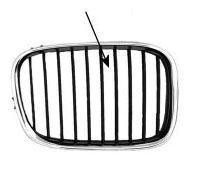 grille, zwart binnenwerk, rechts, 10/2000-BMW 5 serie E39, 1996-