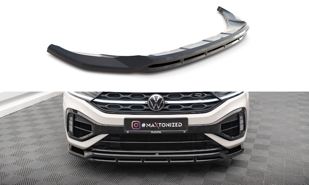 Voorspoiler V.1 Volkswagen T-Roc R FL Maxton Glans Zwart