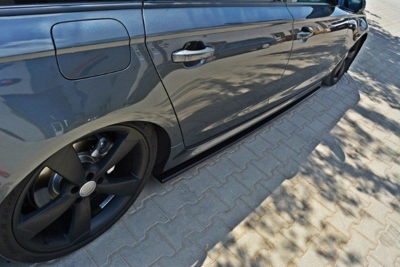 Zijskirts Difusers Audi S6 / A6 S-line C7 Glanzend Zwart
