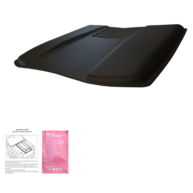 Motorkapluchtinlaat (Scoop)  Volkswagen Amarok MK1 2010-2022 & Nissan Navara D40 2005-2010 - Matzwart
