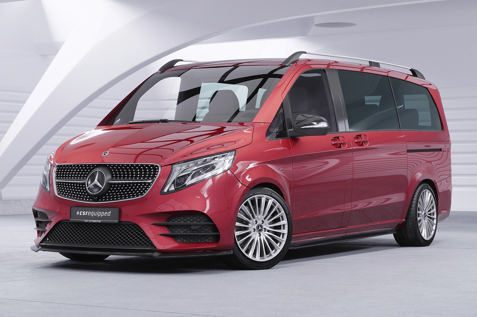 Voorspoiler Mercedes-Benz V-Klasse 447 AMG-Line glans zwart