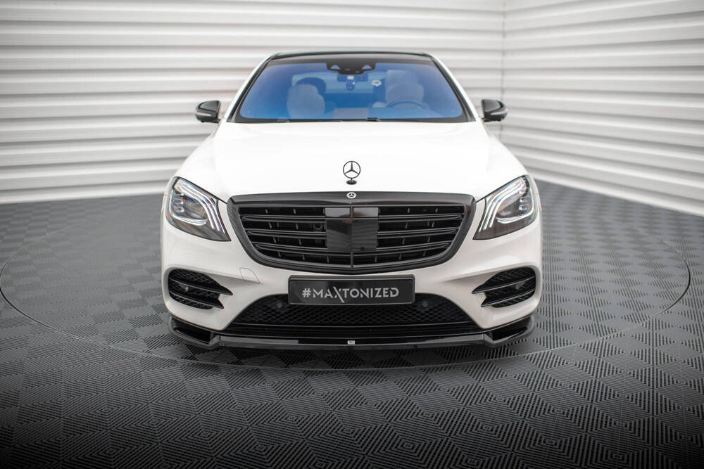 Voorspoiler V.1 Mercedes Benz S Klasse AMG Pakket W222 FL Maxton Glans Zwart
