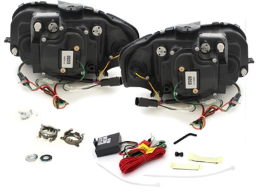 Headlights Audi A4 8E A3 8P 03-08 Tube Light LED chome