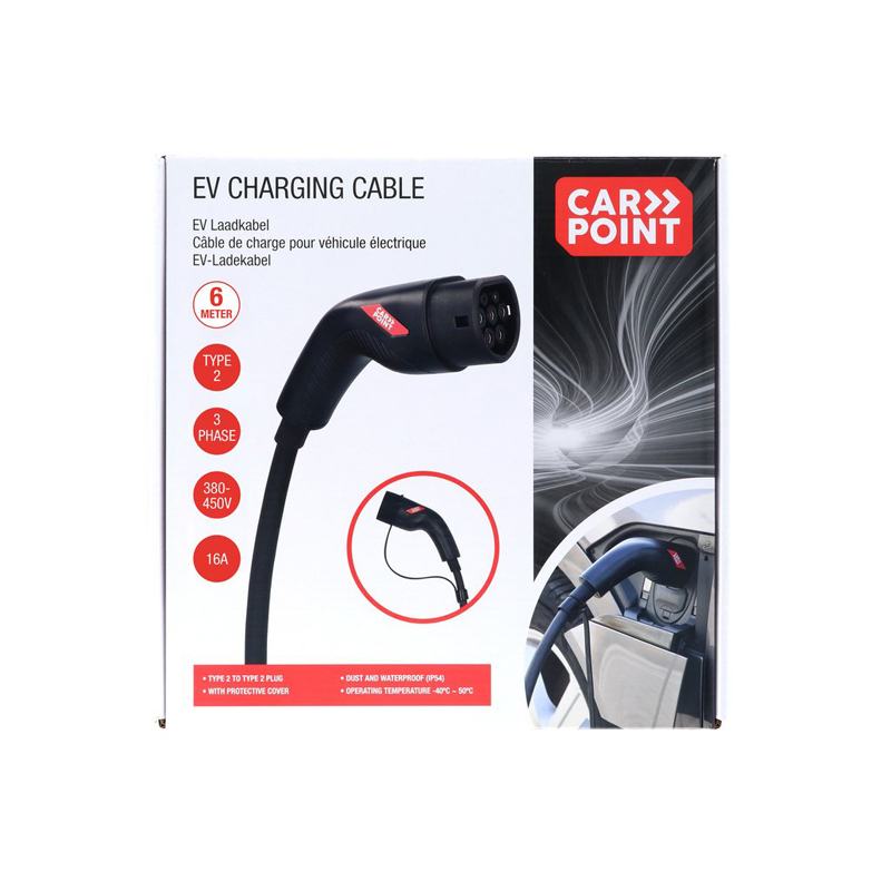 Carpoint Laadkabel Elektrische Auto Type2>2 16A 3-Fase 6-meter