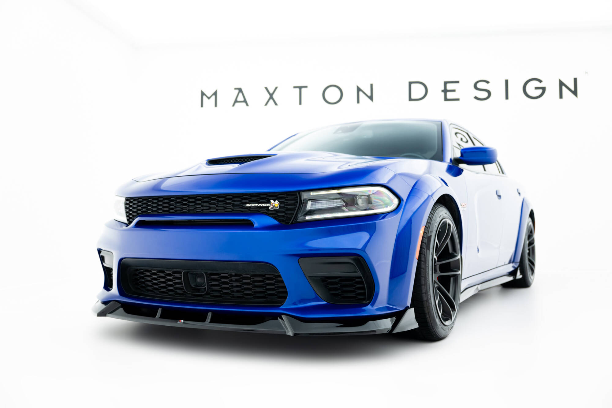 Street Pro Voorspoiler Dodge Charger RT Scat Pack Widebody MK3 Facelift Maxton Glanzend zwart