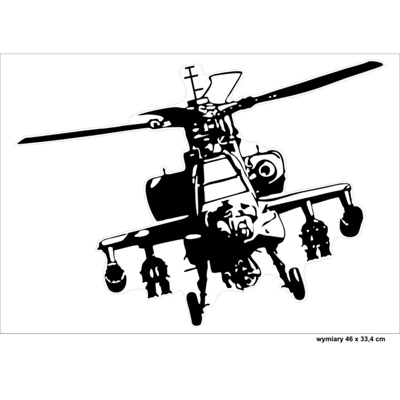 Auto Tattoo Sticker Helicopter - 45x33cm
