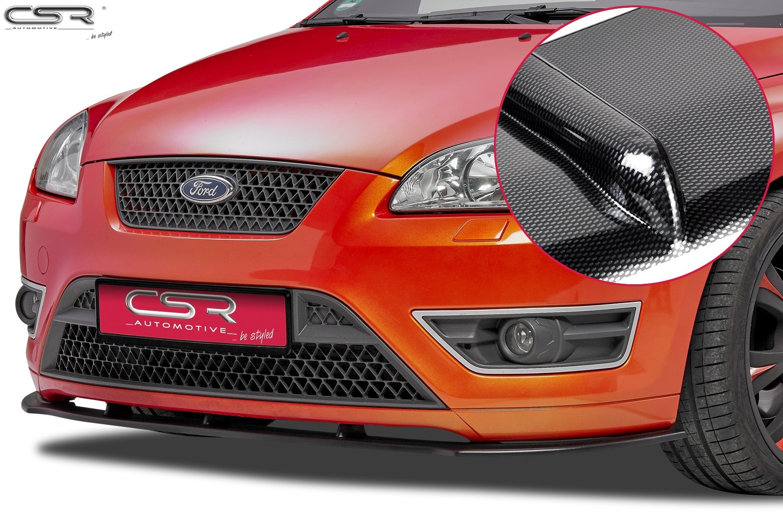 Cupspoilerlip carbon-look Ford Focus II ST CSL135-C