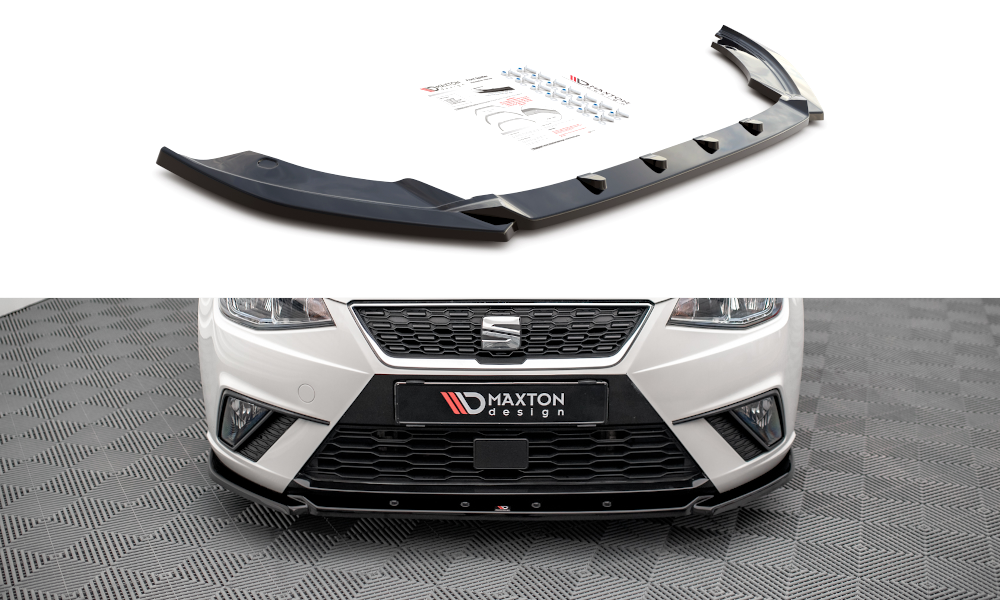 Voorspoiler V.2 Seat Ibiza KJ Maxton Glans Zwart