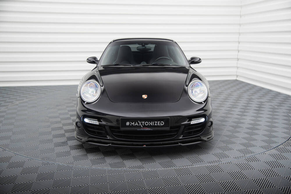 Voorspoiler Porsche 911 Turbo 997 Maxton Glans Zwart