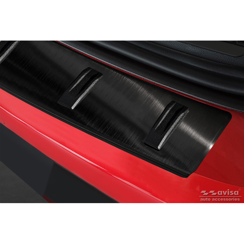 Zwart RVS Achterbumperprotector  Seat Leon ST (5F) 2013-2017 & Facelift 2017-2020 'STRONG EDITION'