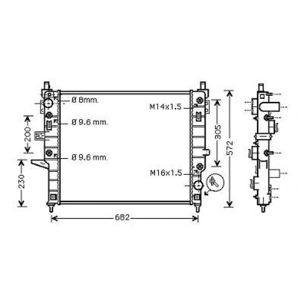 Radiator ML-KLASSE W163 97->> 610x545 230320420+/-AC