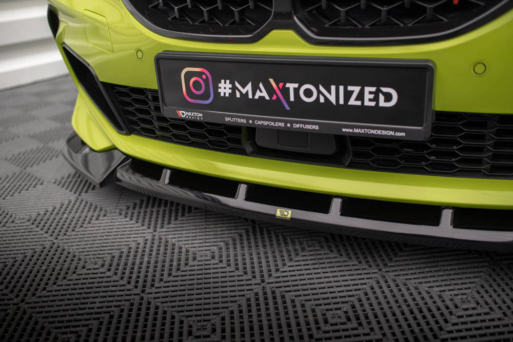 Voorspoiler V.6 BMW 1 F40 M Pakket & M135i Maxton Glans Zwart