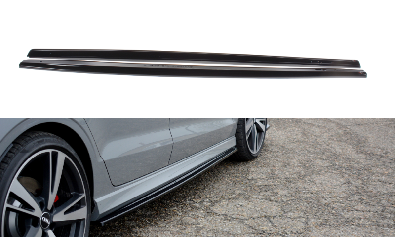 Zijskirts Diffusers Audi RS3 8V FL Sedan Glanzend Zwart