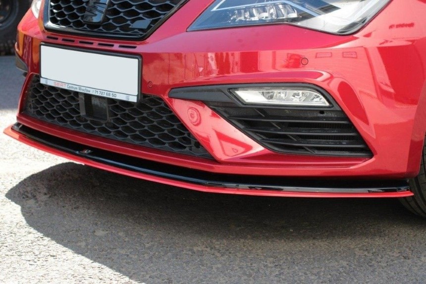 Voorspoiler Seat Leon FR 5F Maxton Design glans zwart V.3