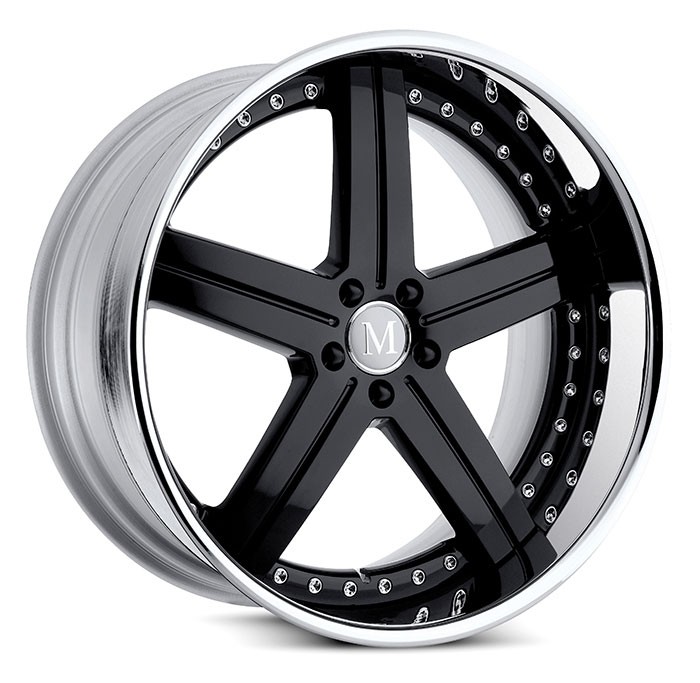 Velgen Mandrus Stuttgart 19x8,5 5x112 ET31 Glanzend Zwart + Chro
