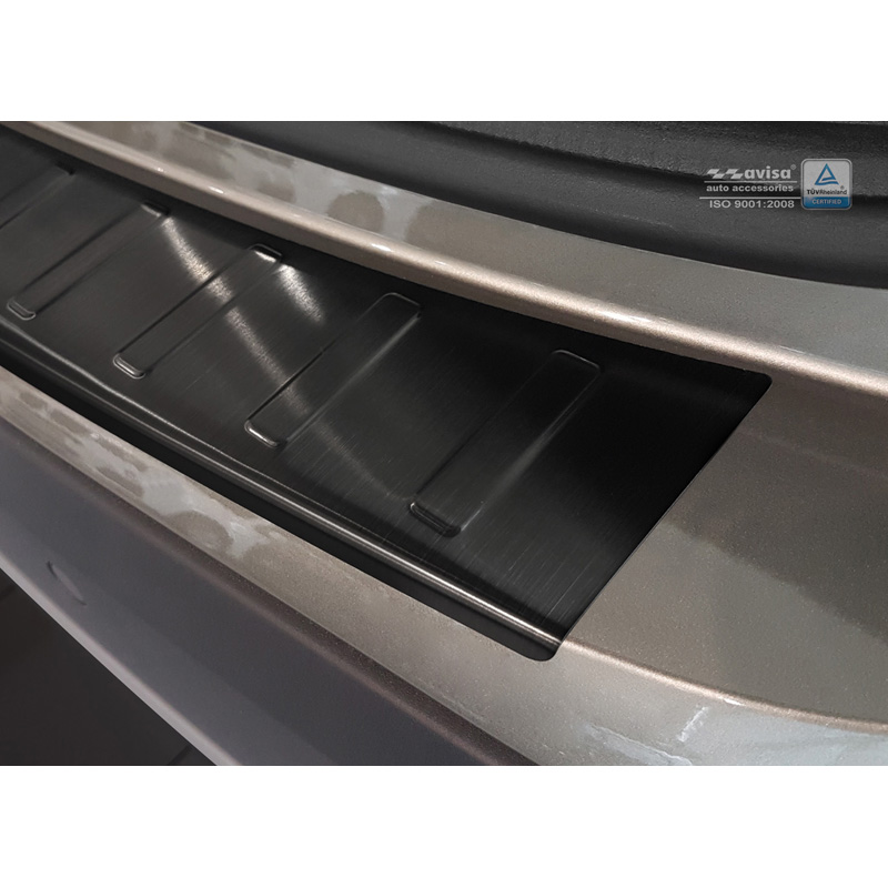 Zwart RVS Achterbumperprotector  BMW X1 E84 2012-2015 'Ribs' excl. M-Pakket