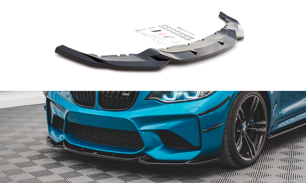 Voorspoiler V.3 BMW M2 F87 Maxton Glans Zwart