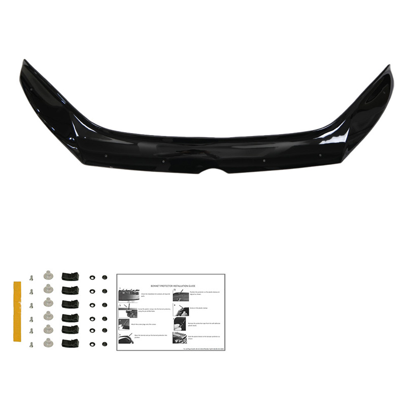Motorkapbeschermer (steenslagcover)  Volkswagen Caddy MK3 Facelift 2010-2015 - Glanzend zwart
